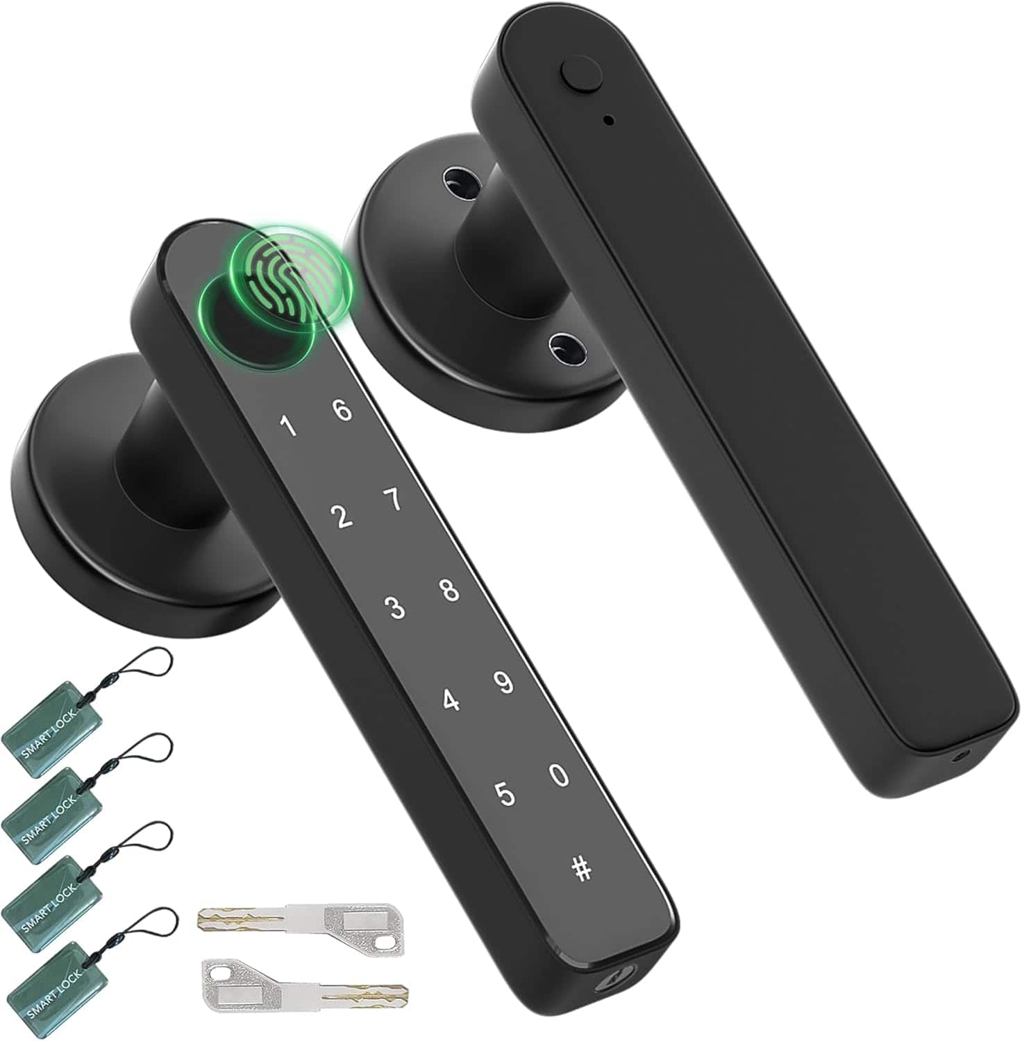 RTMB - Fingerprint Smart Door Knob w/ Keyless Entry & Code (Black)