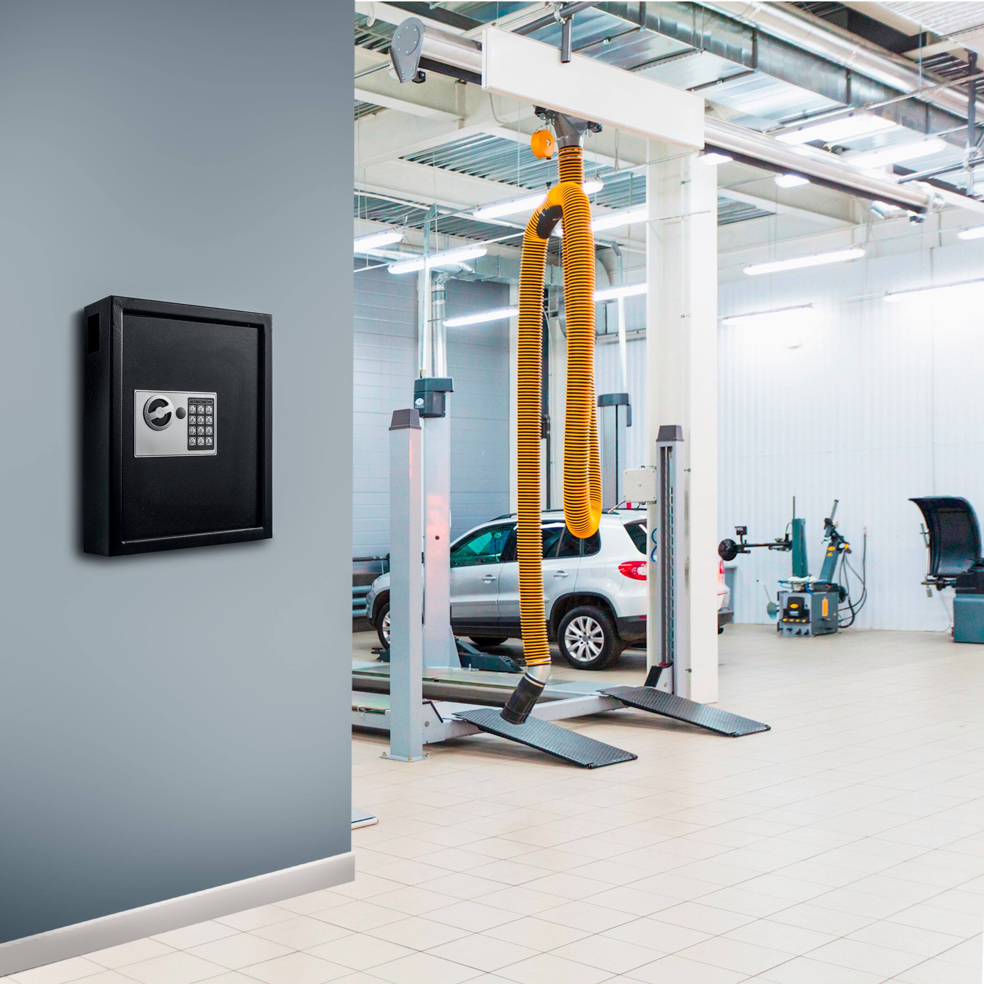 Alt View 2. AdirOffice - Steel Digital Key Cabinet, 40-Key Capacity with Programmable Lock - Black.