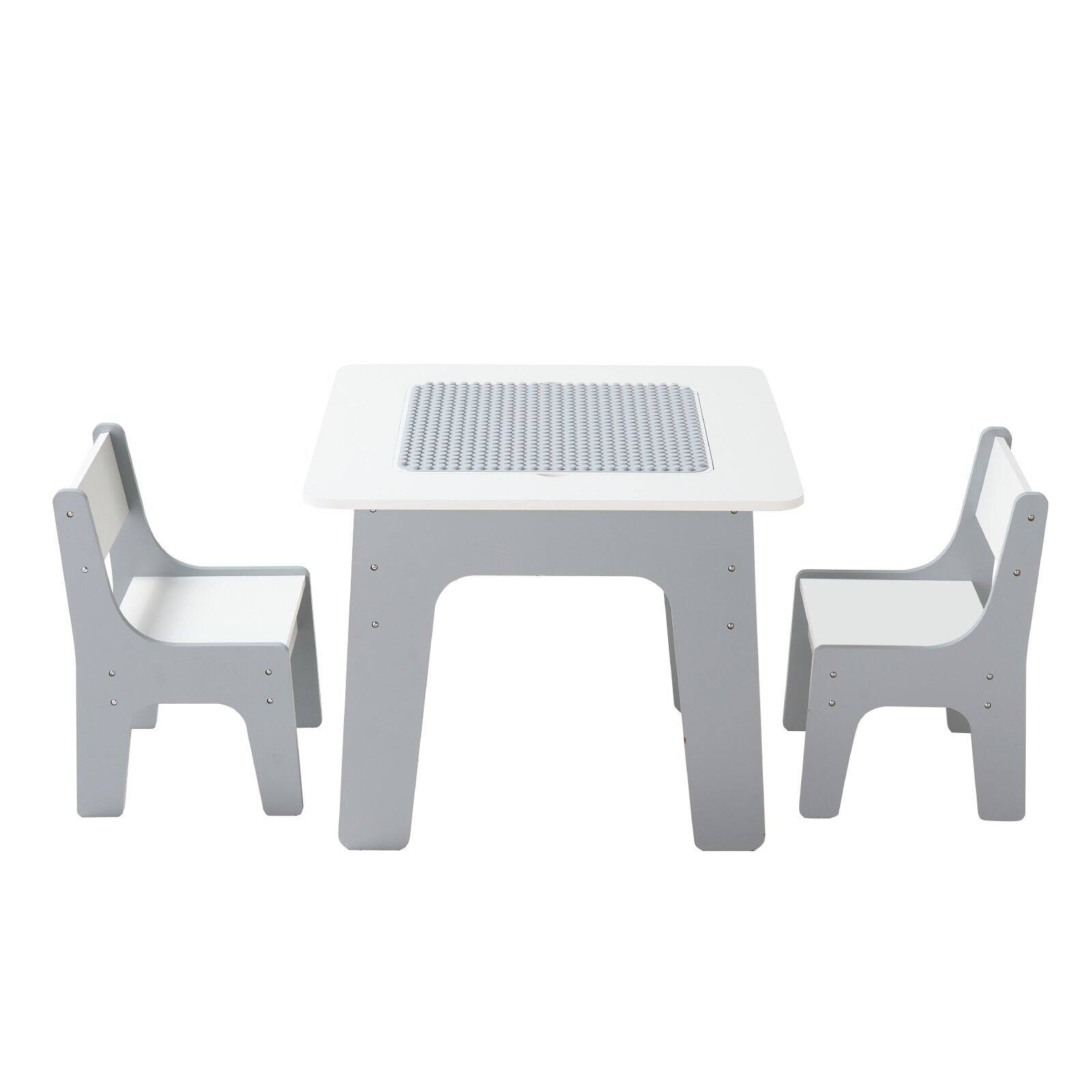 Alt View 10. HONGGE - Kids Activity Play Table with Storage and Reversible Desktop - Grey.