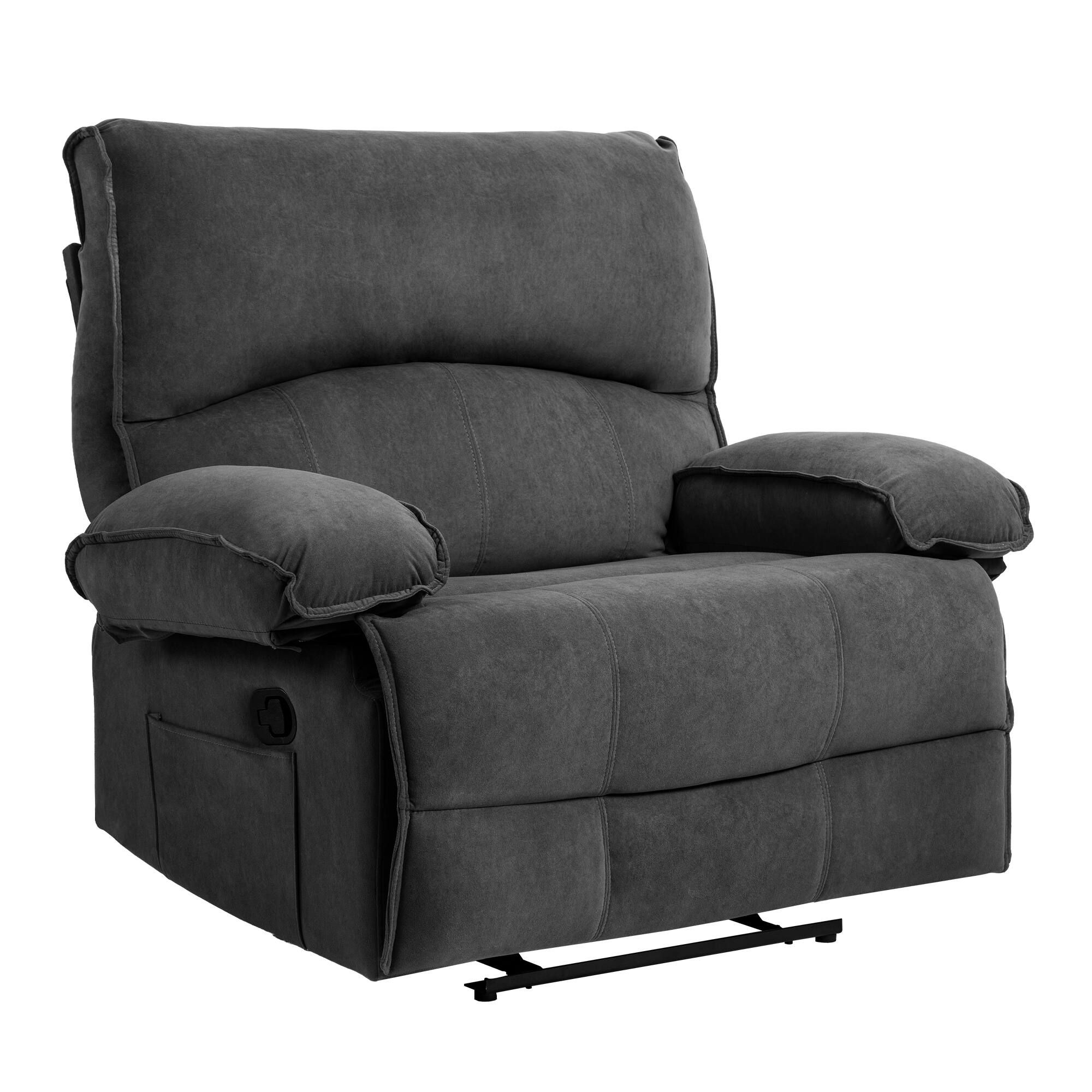 Alt View 5. TinyHomie - Oversized Manual Recliner Chair Sofa for Living Room - Gray.