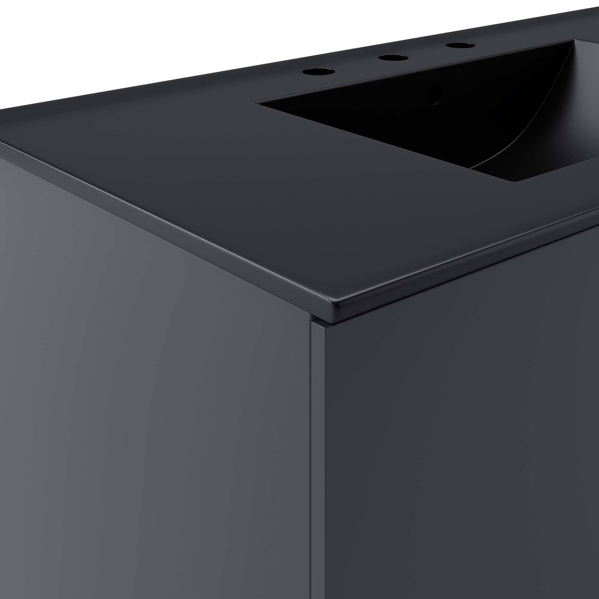 Alt View 5. Modway - Vitality Bathroom Vanity Basin Included by Modway - Gray Black.