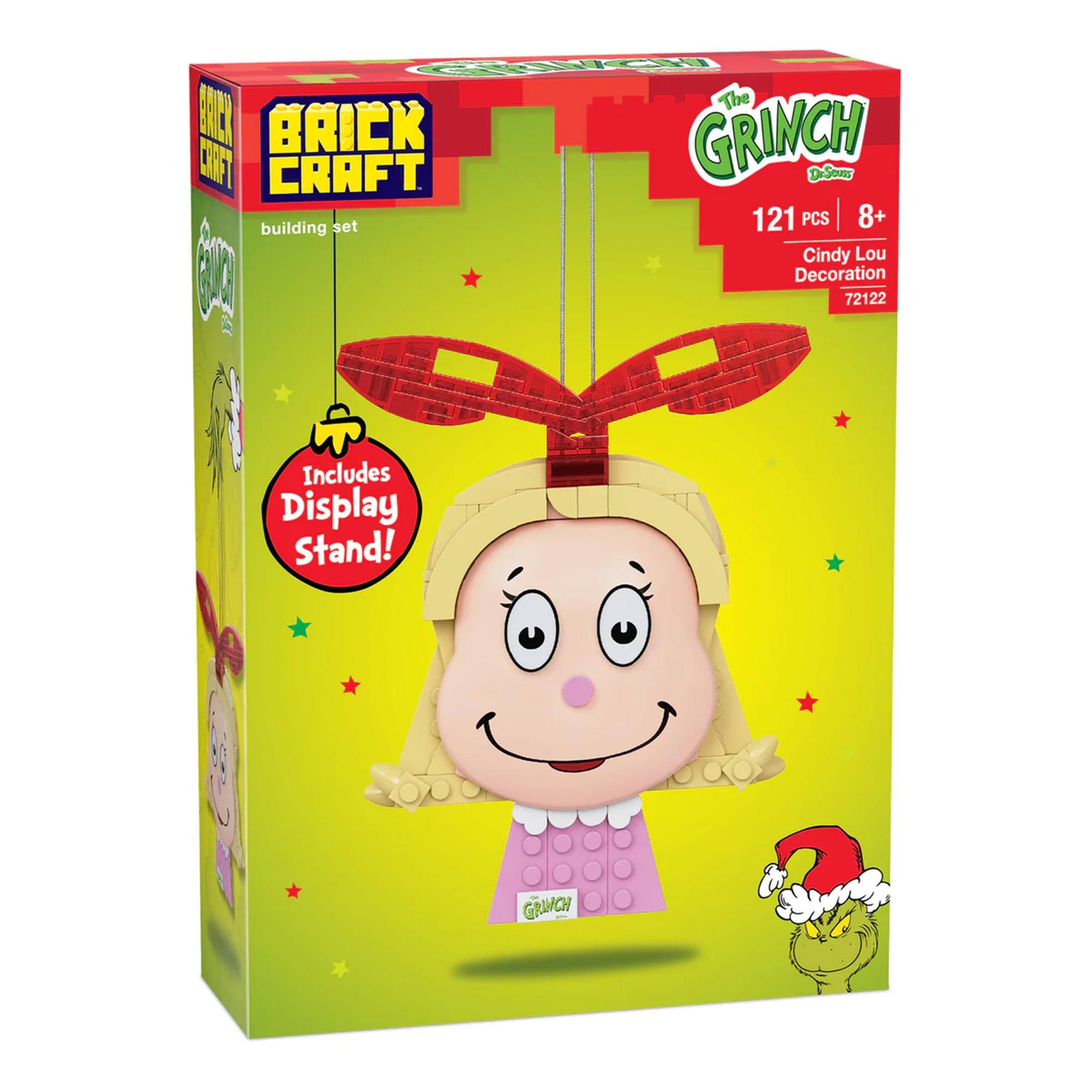 The BRICK CRAFT building set 121 PCS 8+ The GRINCH Cindy Lou Decoration 72122 Includes Display Stand!