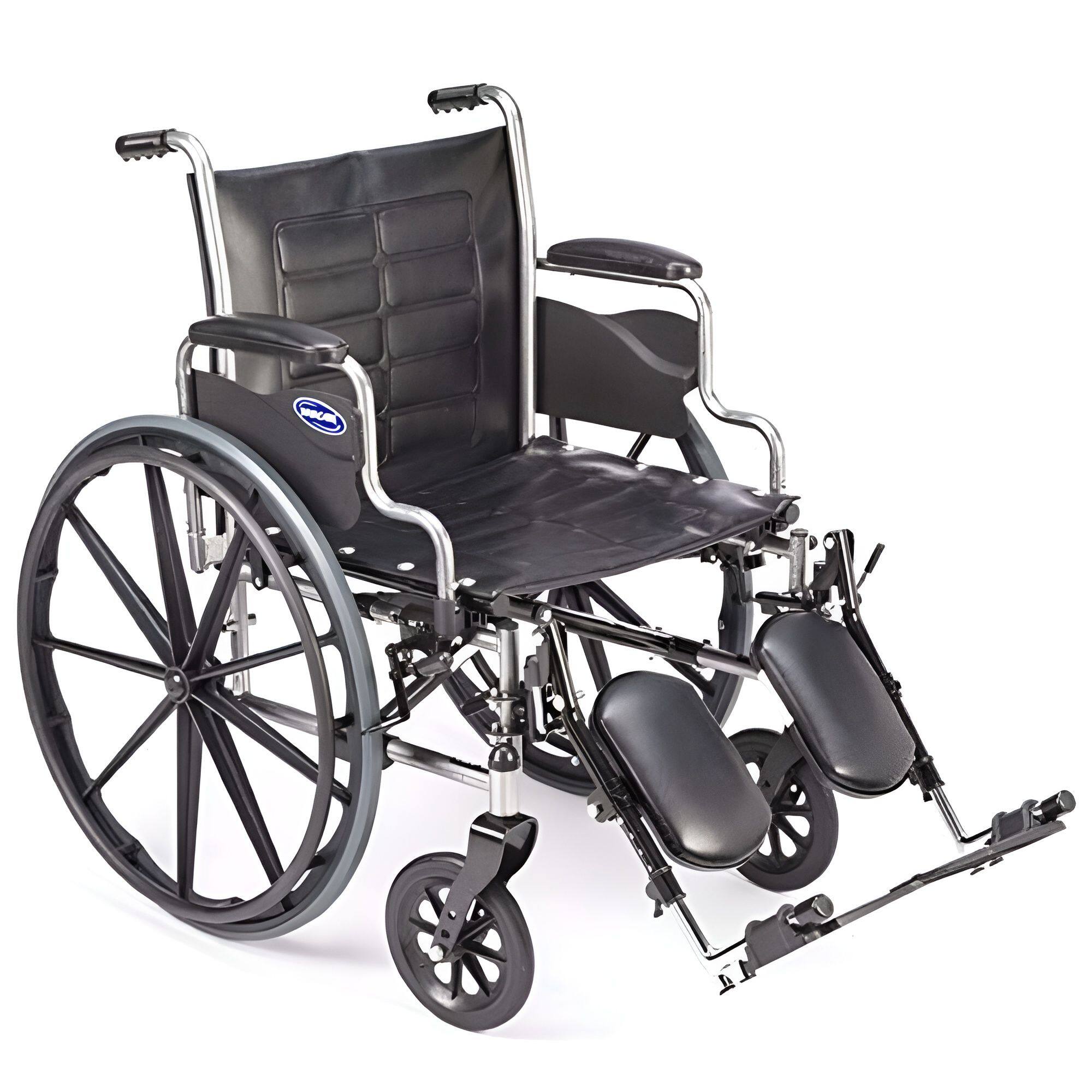 Alt View 3. Invacare - Wheelchair Elevating Legrests - Padded Calf Support, Aluminum Footplates, Adjustable Length - Black.