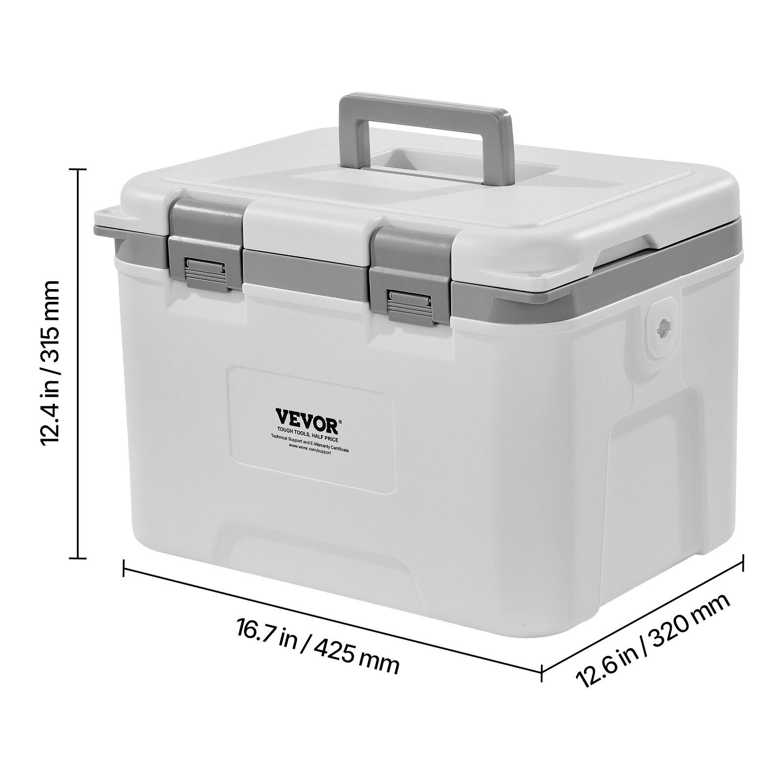 - Height: 12.4 in / 315 mm
- Width: 16.7 in / 425 mm
- Depth: 12.6 in / 320 mm