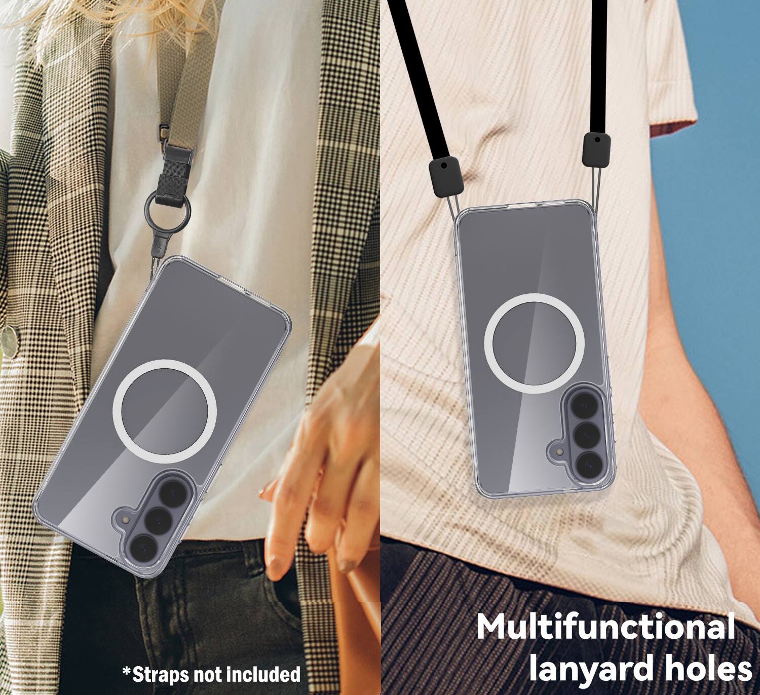 *Straps not included  
Multifunctional lanyard holes
