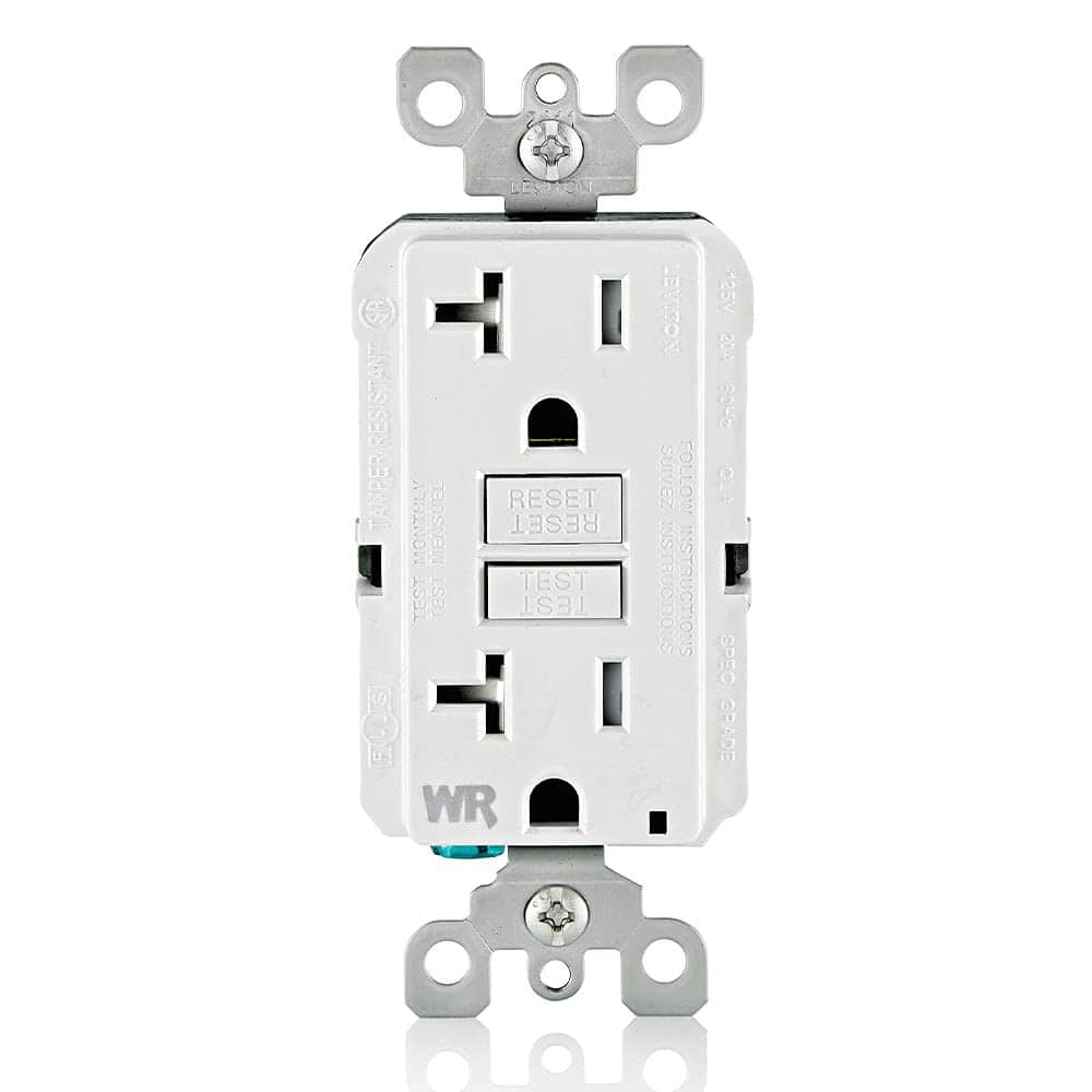 Leviton - Self-Test SmartlockPro Slim GFCI Weather-Resistant Tamper-Resistant Receptacle with LED Indicator GFWT2-W - White