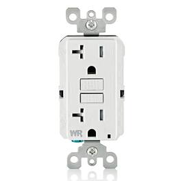 Leviton - Self-Test SmartlockPro Slim GFCI Weather-Resistant Tamper-Resistant Receptacle with LED Indicator GFWT2-W - White