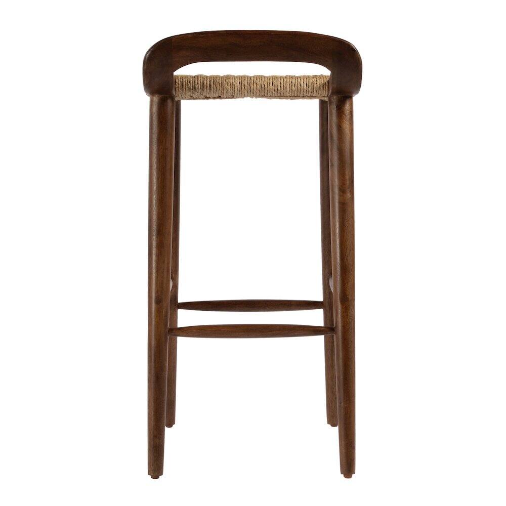 Angle. Butler Specialty - Luna 30 in. Seat Height Wood and Jute Woven Low Back Counter Stool - Brown.