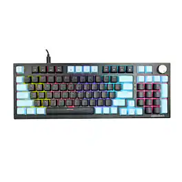 RadioShack - Mechanical Wired Gaming Keyboard with 96 Keys and Rainbow Light 2607155 - Black
