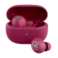 Front. JLab - Go Pop ANC True Wireless In-Ear Bluetooth Earbuds - Fuchsia.