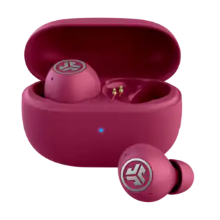 Front. JLab - Go Pop ANC True Wireless In-Ear Bluetooth Earbuds - Fuchsia.