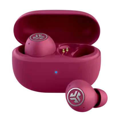 Front. JLab - Go Pop ANC True Wireless In-Ear Bluetooth Earbuds - Fuchsia.
