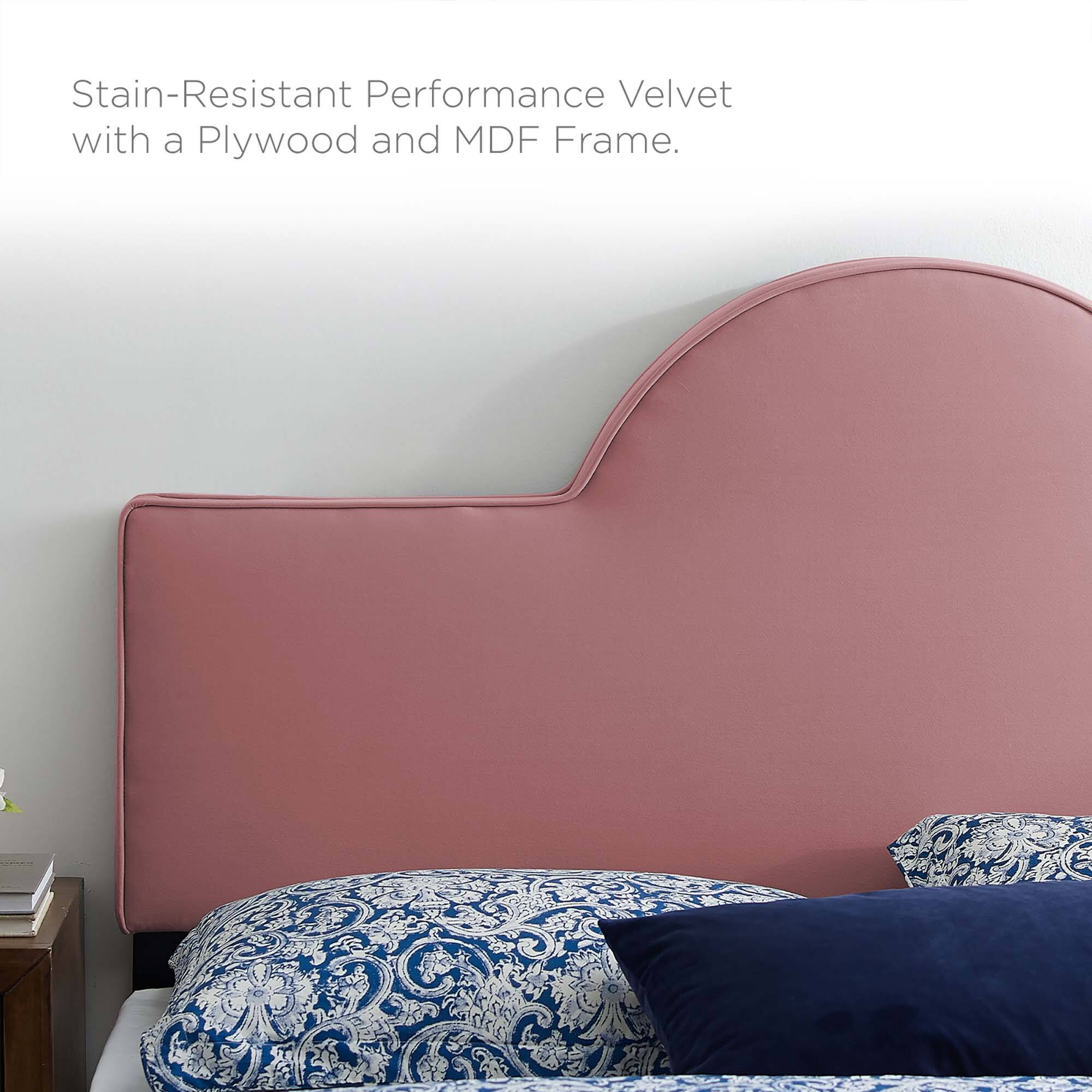 Stain-Resistant Performance Velvet with a Plywood and MDF Frame.