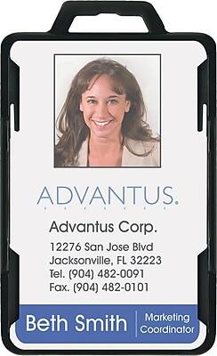 Advantus - Secure-Two Card Rfid Blocking Badge, 3 3/8 x 2 1/8, 20/Pk - Black
