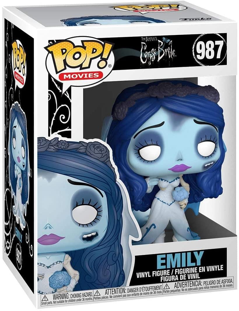 **POP! MOVIES**

**Tin Burton's Corpse Bride**

**987**

**EMILY**

**VINYL FIGURE / FIGURINE EN VINYLE / FIGURA DE VINIL**

**WARNING: CHOKING HAZARD. Small parts. Not suitable for children under 36 months.**

**ATTENTION: DANGER D'ÉTOUFFEMENT. Petites pièces. Ne convient pas aux enfants de moins de 36 mois.**

**ADVERTENCIA: PEORIGRO DE ASFIXIA. Partes pequeñas. No es adecuado para niños menores de 36 meses.**