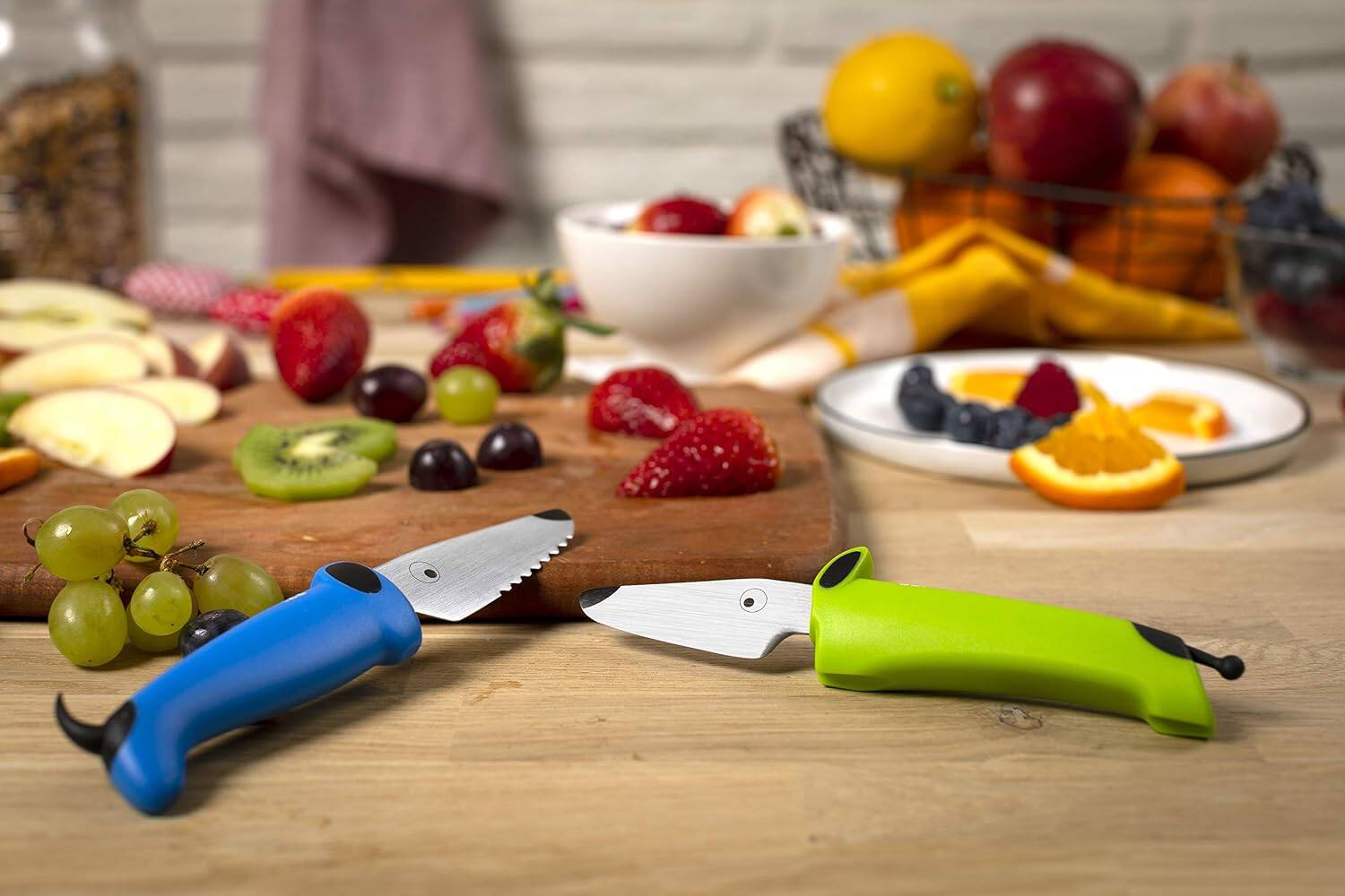 Alt View 3. Kuhn Rikon - Kinder Kitchen Essential Knife Set, Blue/Green - Blue.