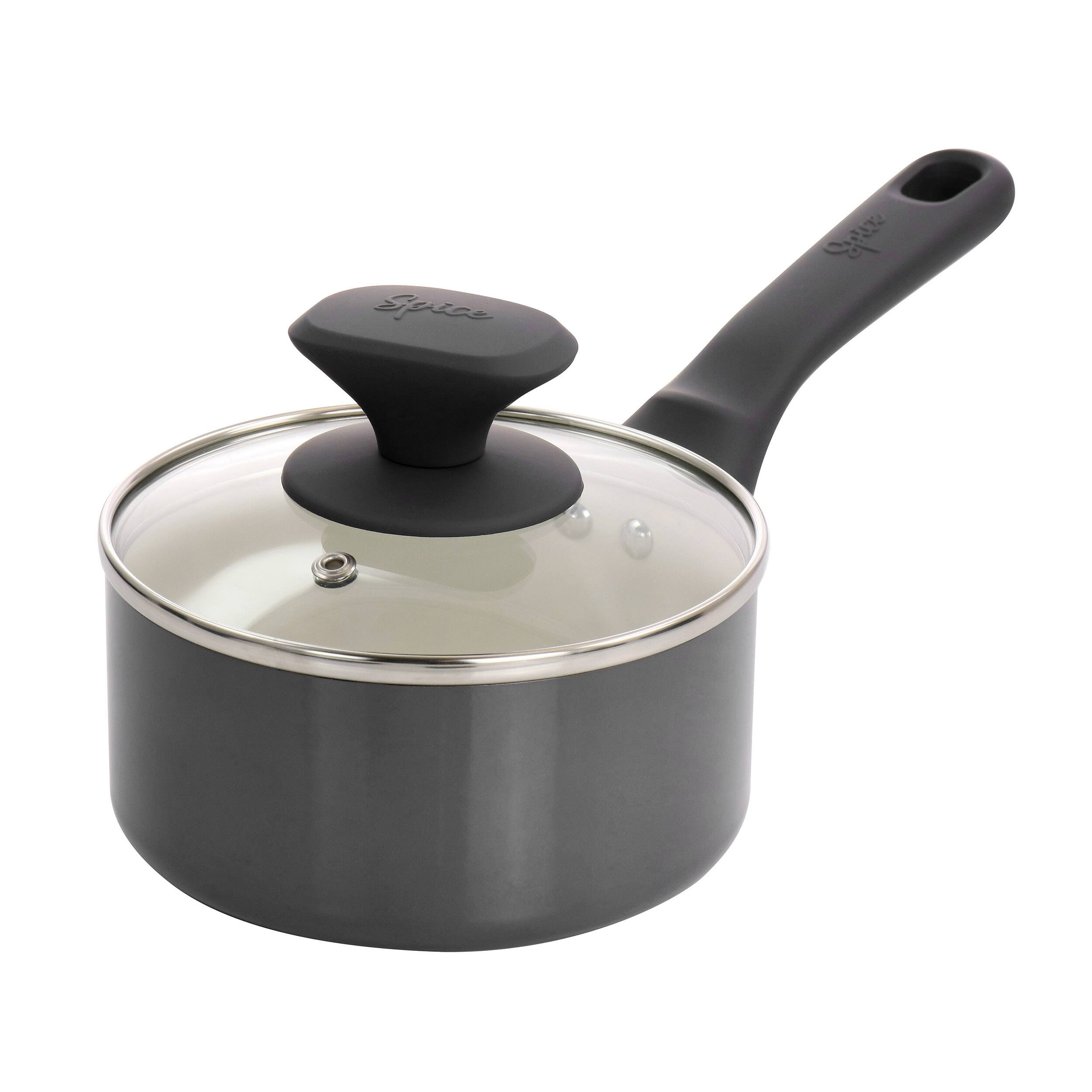 Alt View 5. Spice By Tia Mowry - Spice by Tia Mowry Savory Saffron 16 Piece Ceramic Nonstick Cookware Set in Grey - Gray.