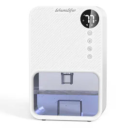 Cluzine - Portable Dehumidifier with 3800ml Tank, LCD Display, 7-Color Light & Auto Shut-Off