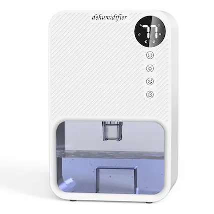 Front. Cluzine - Portable Dehumidifier with 3800ml Tank, LCD Display, 7-Color Light & Auto Shut-Off.