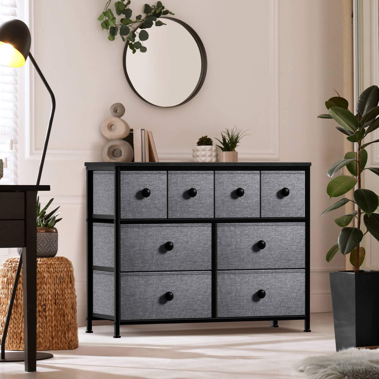 Alt View 1. Sorbus - Sorbus 8 Drawer Fabric Dresser for Bedroom, Hallway Fabric Bins - Black.