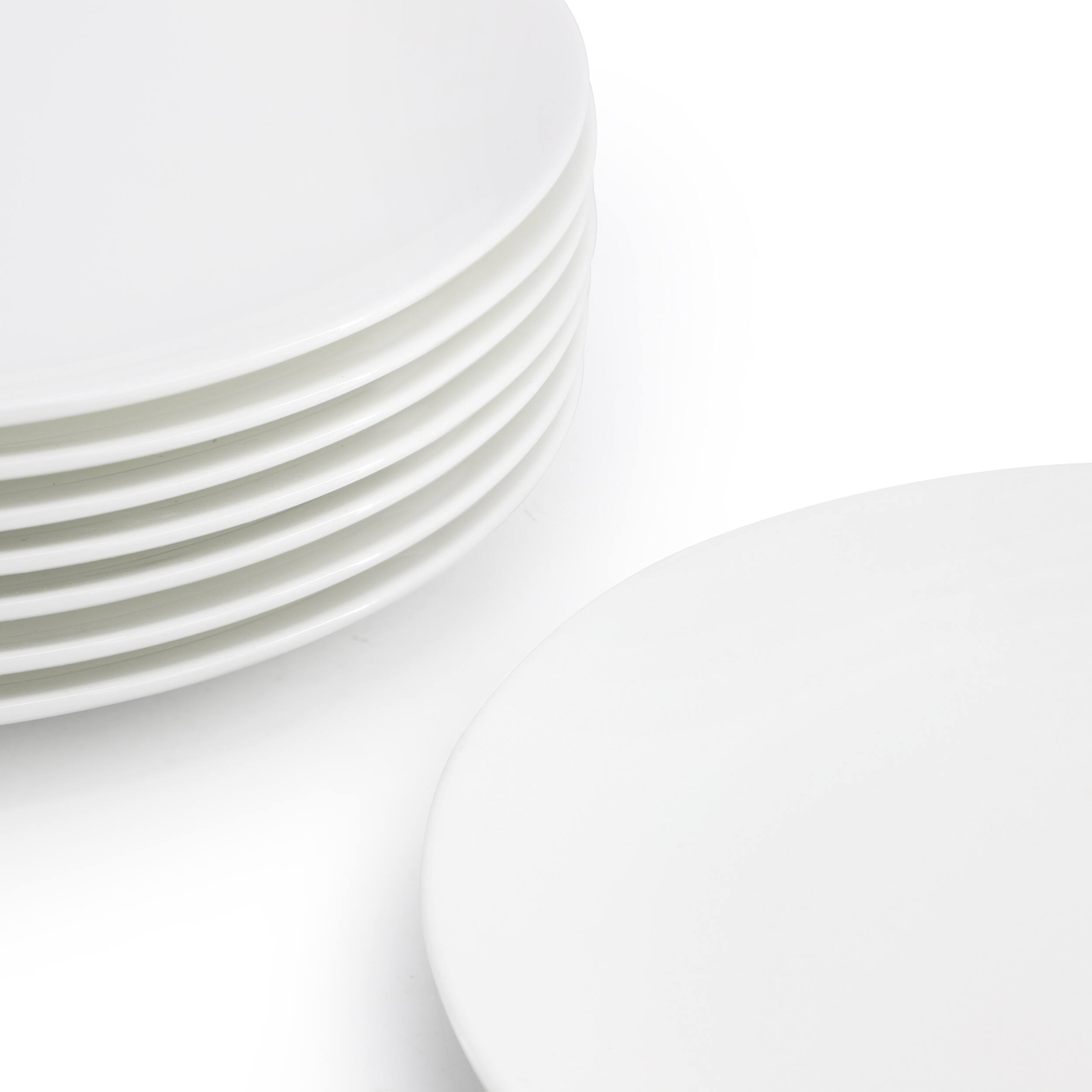 Alt View 3. Gibson - Gibson Elite White Peninsula 8 Piece 10.75 Inch Bone China Dinner Plate Set in White - White.