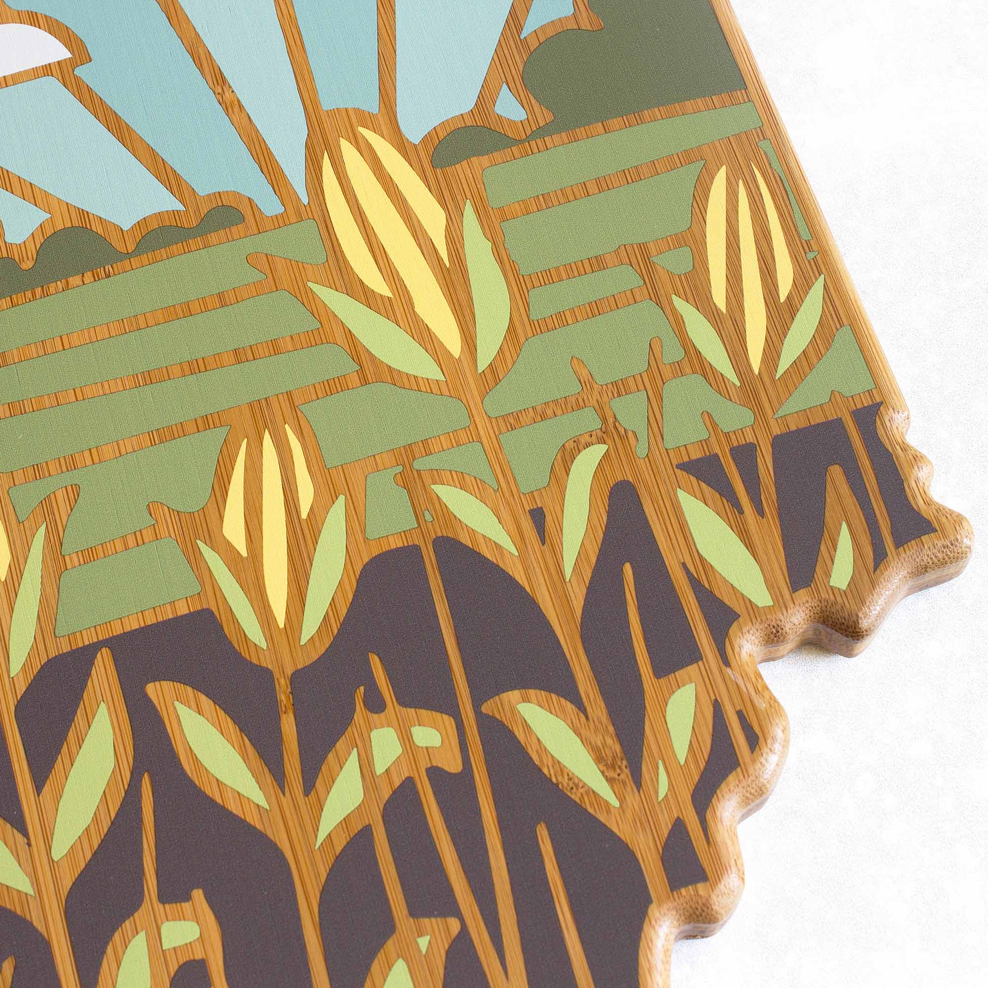 Alt View 2. Totally Bamboo - Indiana Cutting Board with Artwork by Summer Stokes.