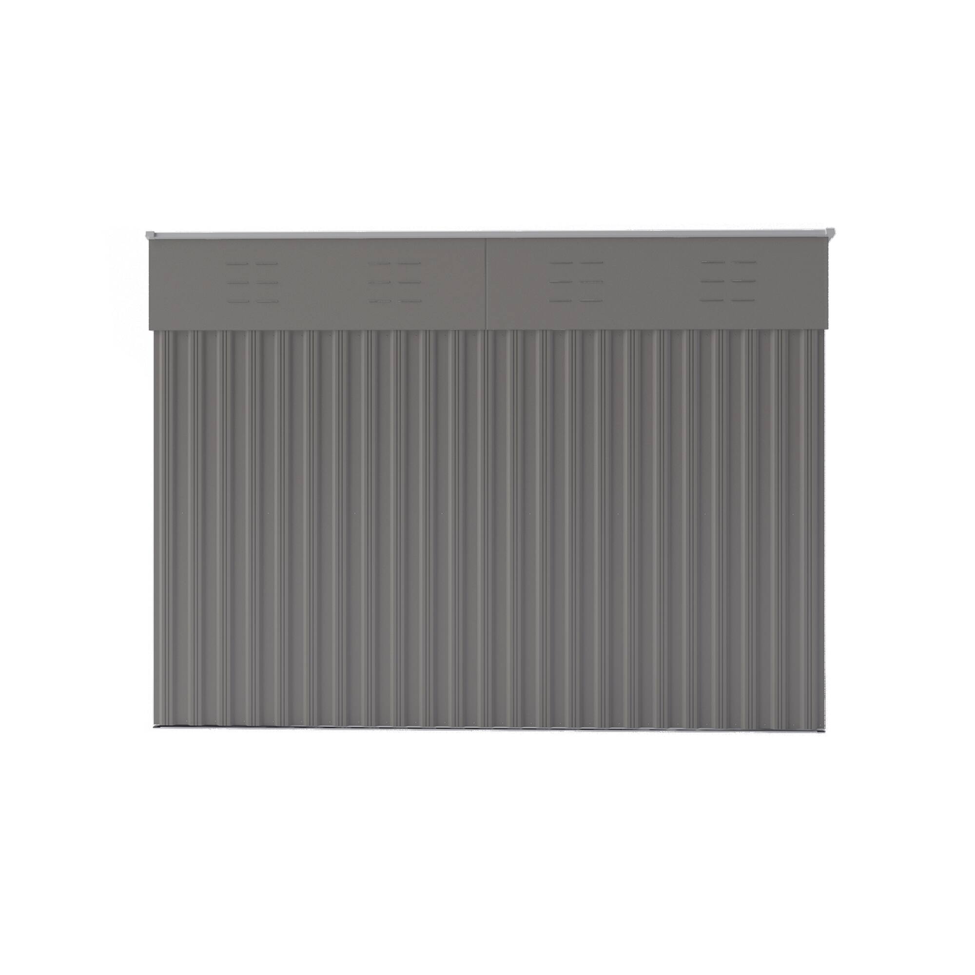 Alt View 9. Loheer - Loheer 4x8 Metal Storage Shed Dark Gray Backyard Garden Tool Shed Waterproof Outdoor Equipment Storage with Sloping Roof.