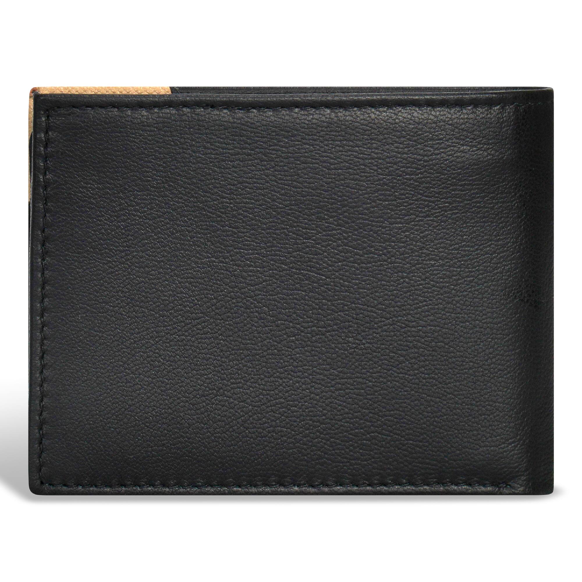 Back. Champs - Iconic Collection Leather Top Wing Wallet - BlackIvory.