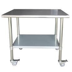 Front. Sportsman Pro-Series - Stainless Steel Work Table with Casters 24 x 36 Inches - Silver.
