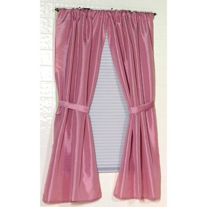 Front. Carnation Home Fashions - Carnation Home Fashions "Lauren" Diamond-Piqued 100% Polyester Window Curtain - 34" x 54" Rose - Rose.