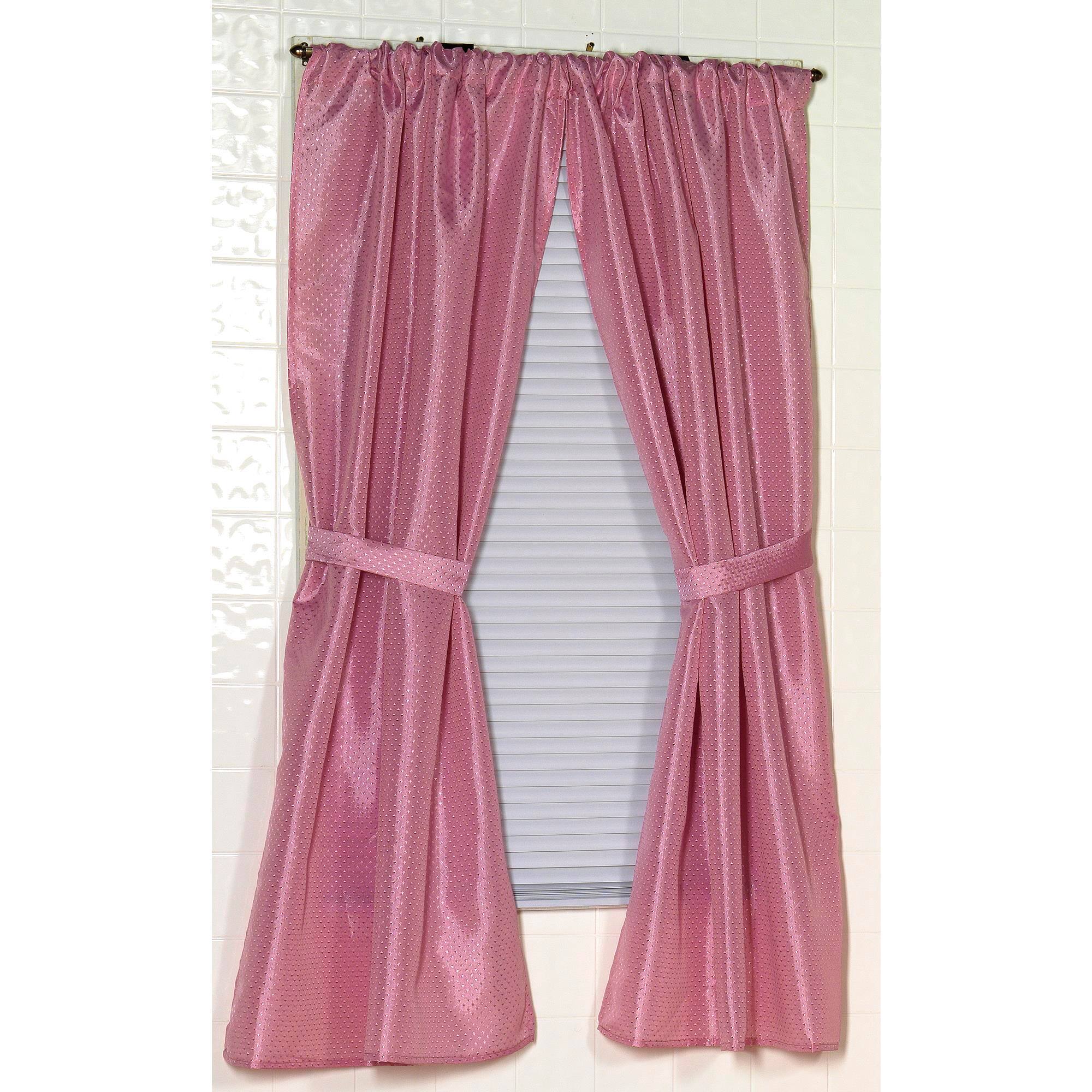 Front. Carnation Home Fashions - Carnation Home Fashions "Lauren" Diamond-Piqued 100% Polyester Window Curtain - 34" x 54" Rose - Rose.