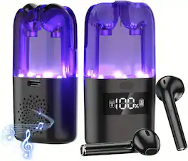 Stamp n Camp - Wireless Bluetooth Earbud and Portable Speaker with Microphone RGB Lights with Led Digital Display Headphone - default