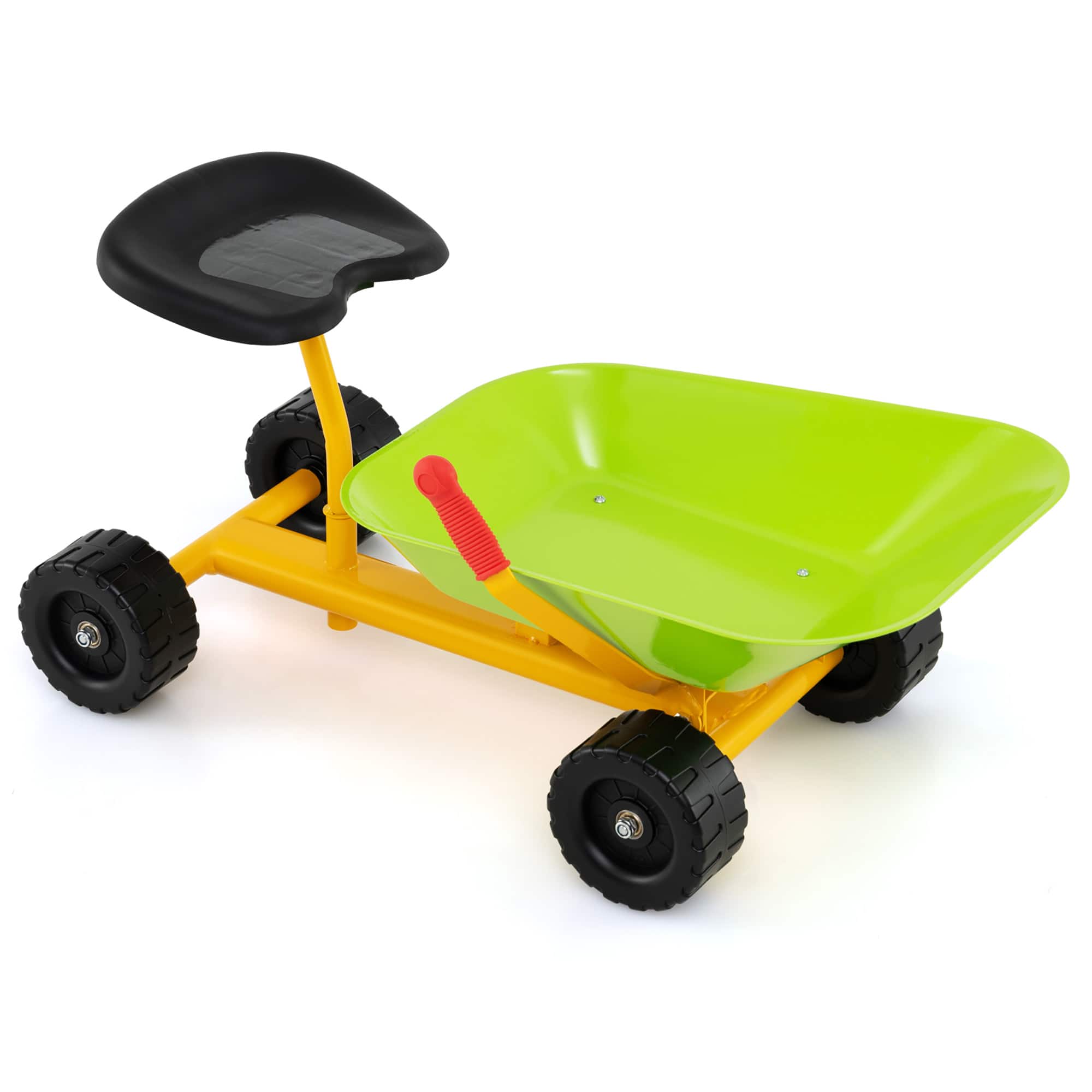 Gymax - Kids Ride-On Sand Dumper Outdoor Sandbox Toy w/ Controllable Shovel & 4 Wheels - Green