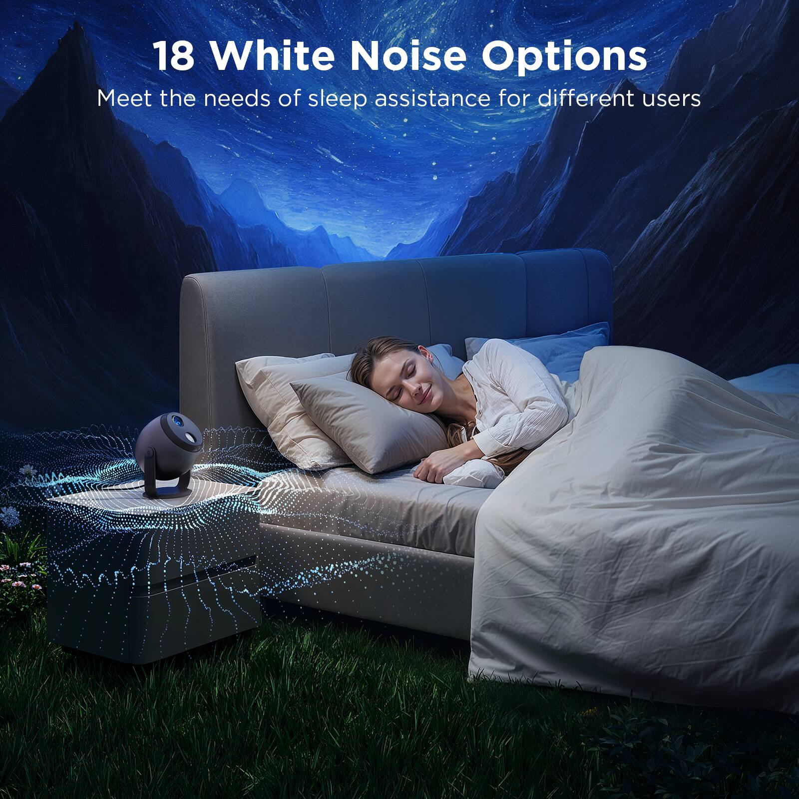 18 White Noise Options  
Meet the needs of sleep assistance for different users