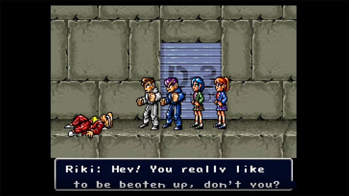 Riki: Hey! You really like to be beaten up, don't you?