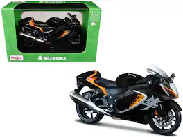 2022 Suzuki Hayabusa 1/12 Diecast Motorcycle Model by Maisto - Black Metallic