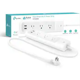 RTMB - KP303 Smart Plug Power Strip, 3 Outlets + 2 USB, White - White