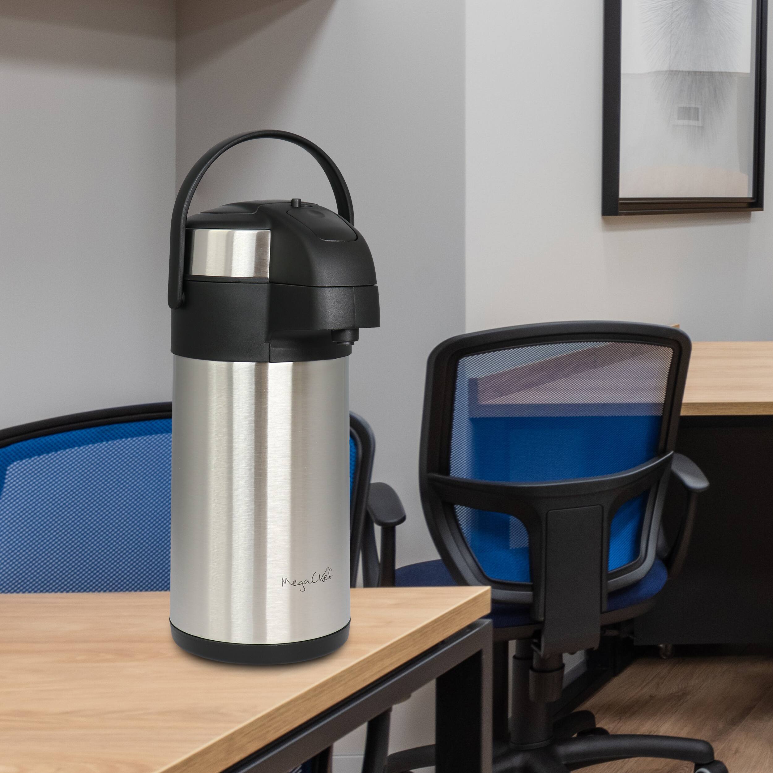 Alt View 7. MegaChef - MegaChef 3.17 Quart Stainless Steel Vacuum Body Pump Cap Air Pot - Silver.