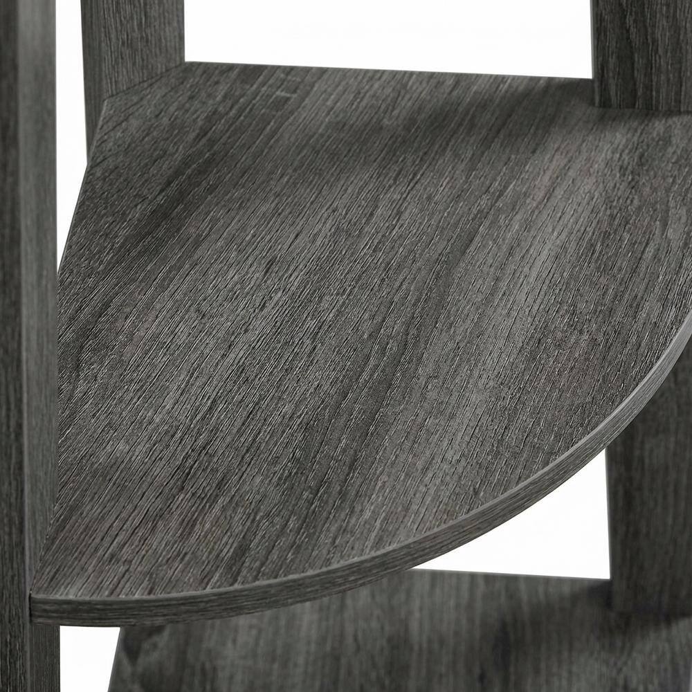 Alt View 3. FurniFact - Weathered Gray 5-Tier Corner Bookshelf with Contemporary Design - Weathered Gray.