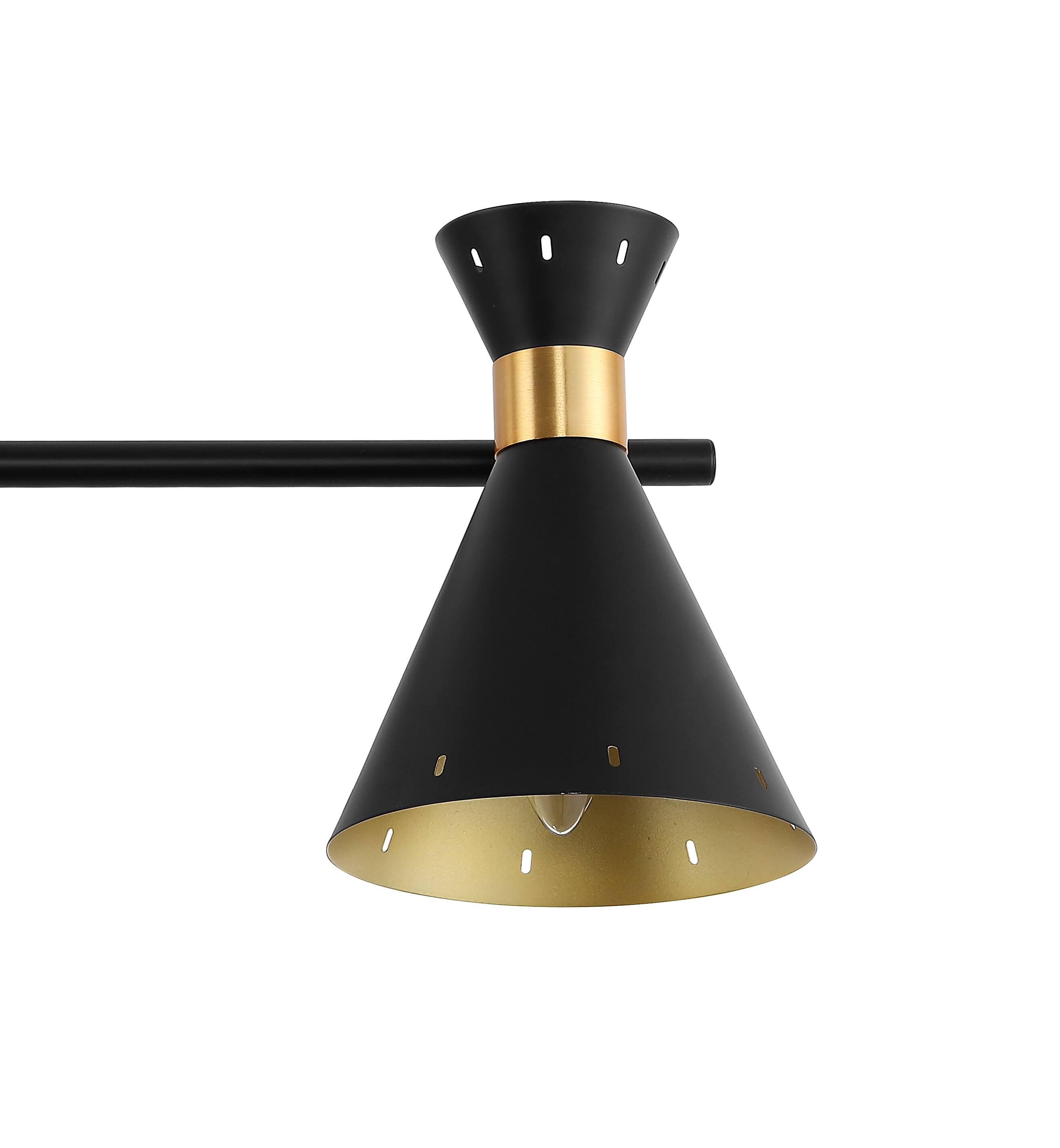 Alt View 3. Jonathan Y - Elroy 30.5" 3-Light Iron Retro Contemporary LED Track Light , Black/Gold - Black.