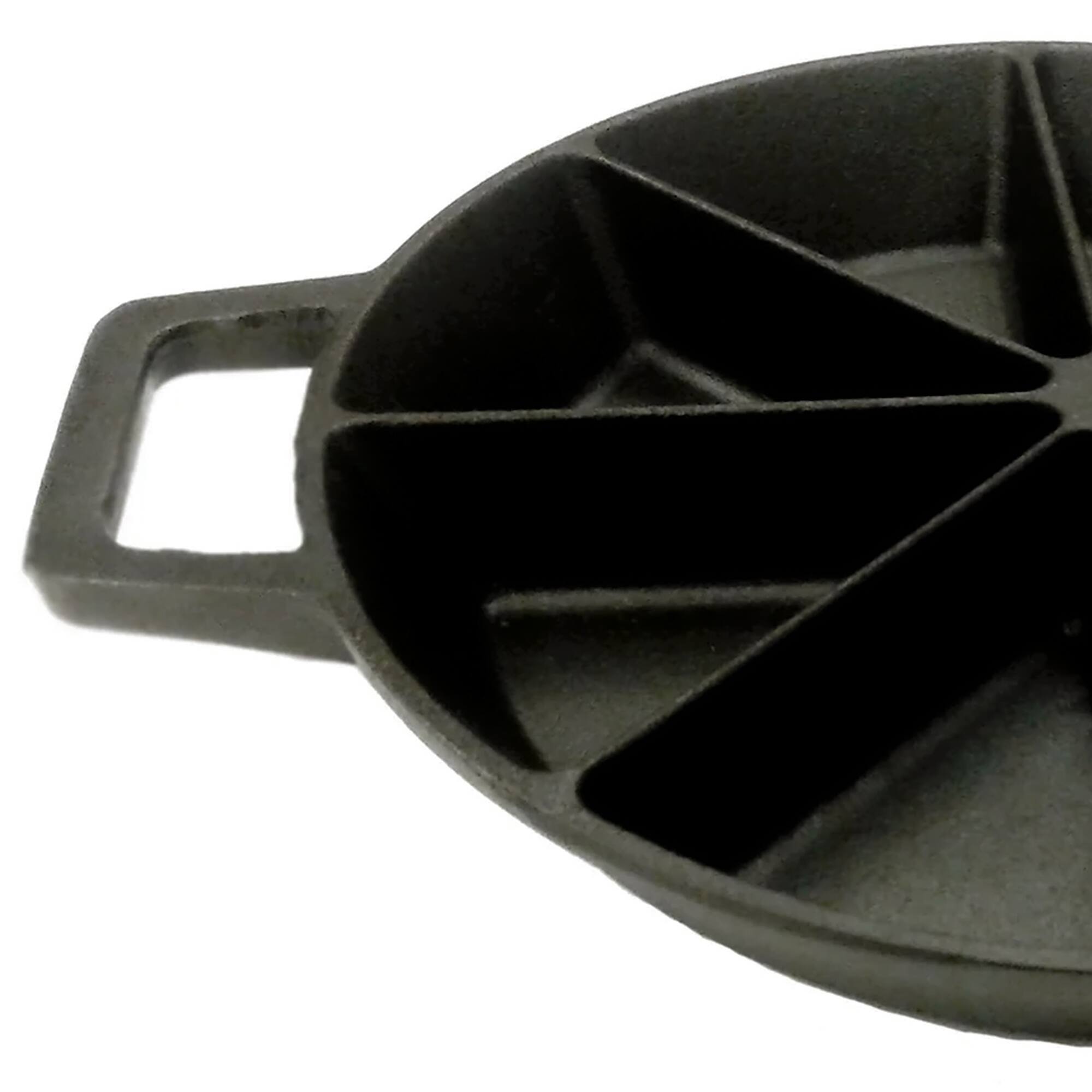 Alt View 1. Bayou Classic - Bayou Classic 10" Round Cast Iron Wedge Cornbread Skillet Pan with Loop Handles - Black.
