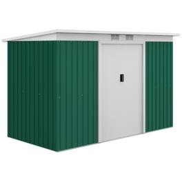 Outsunny - 9' x 4' Outdoor Storage Shed, Metal Garden Tool House with Sloping Roof and Lockable Door for Backyard, Bike, Patio