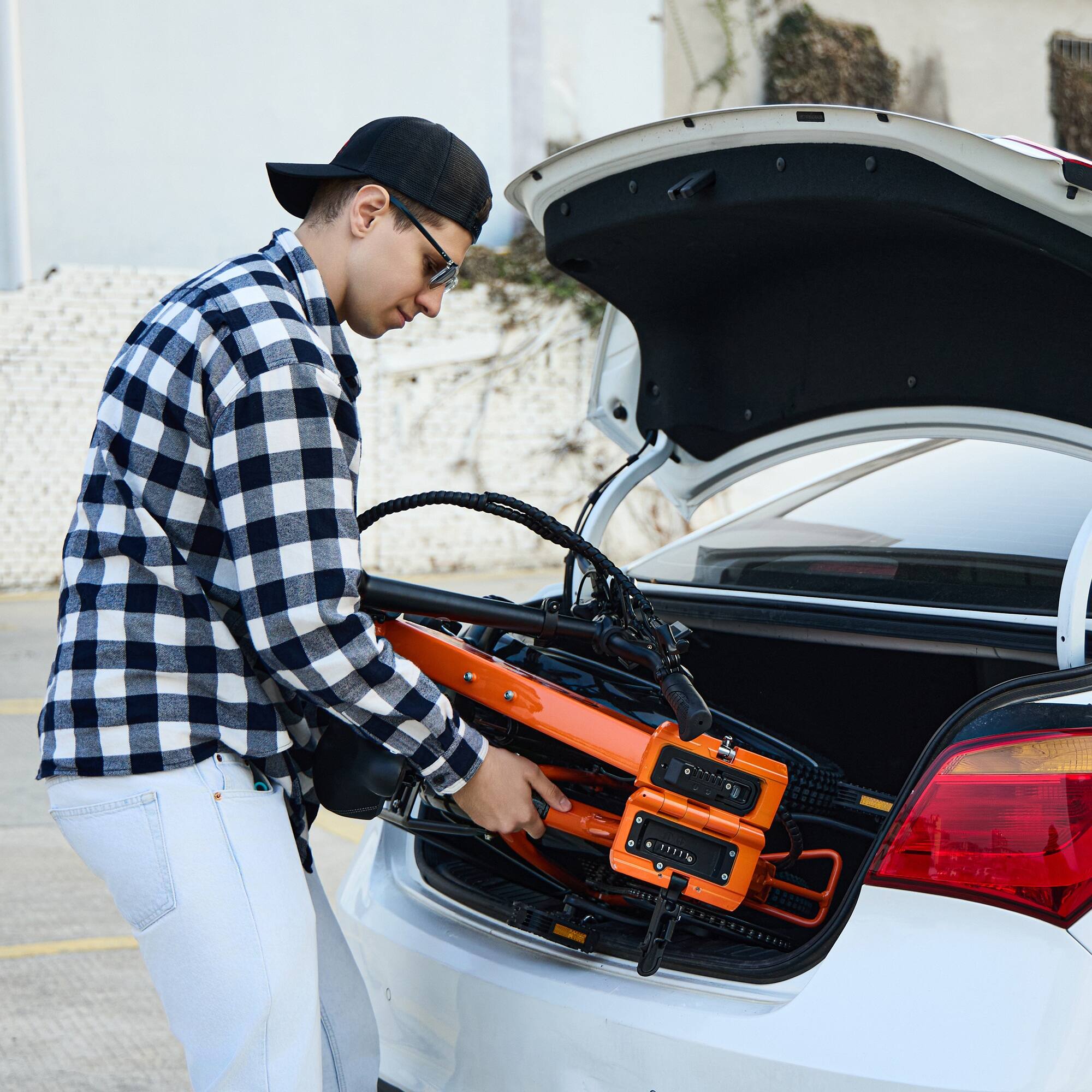 Angle. GoPowerBike - GoPowerBike GoPlus Folding Electric Bike | UL2849 Certified | Black - Black.