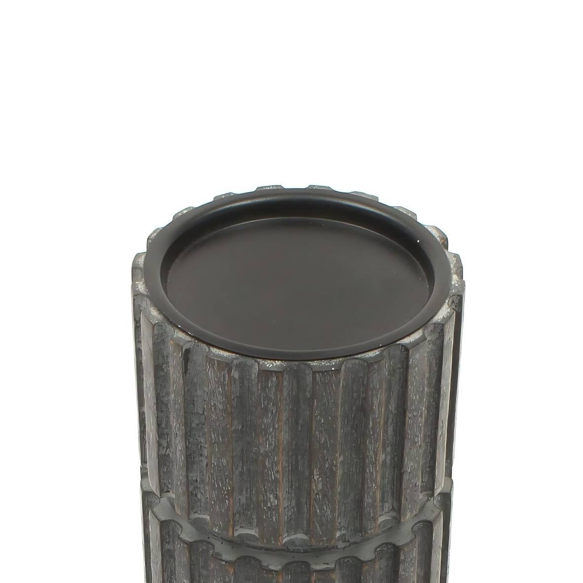 Back. TinyHomie - Decorative Wooden Centerpiece Candle Holder 4x12 Elegant Stand Any Occasion.