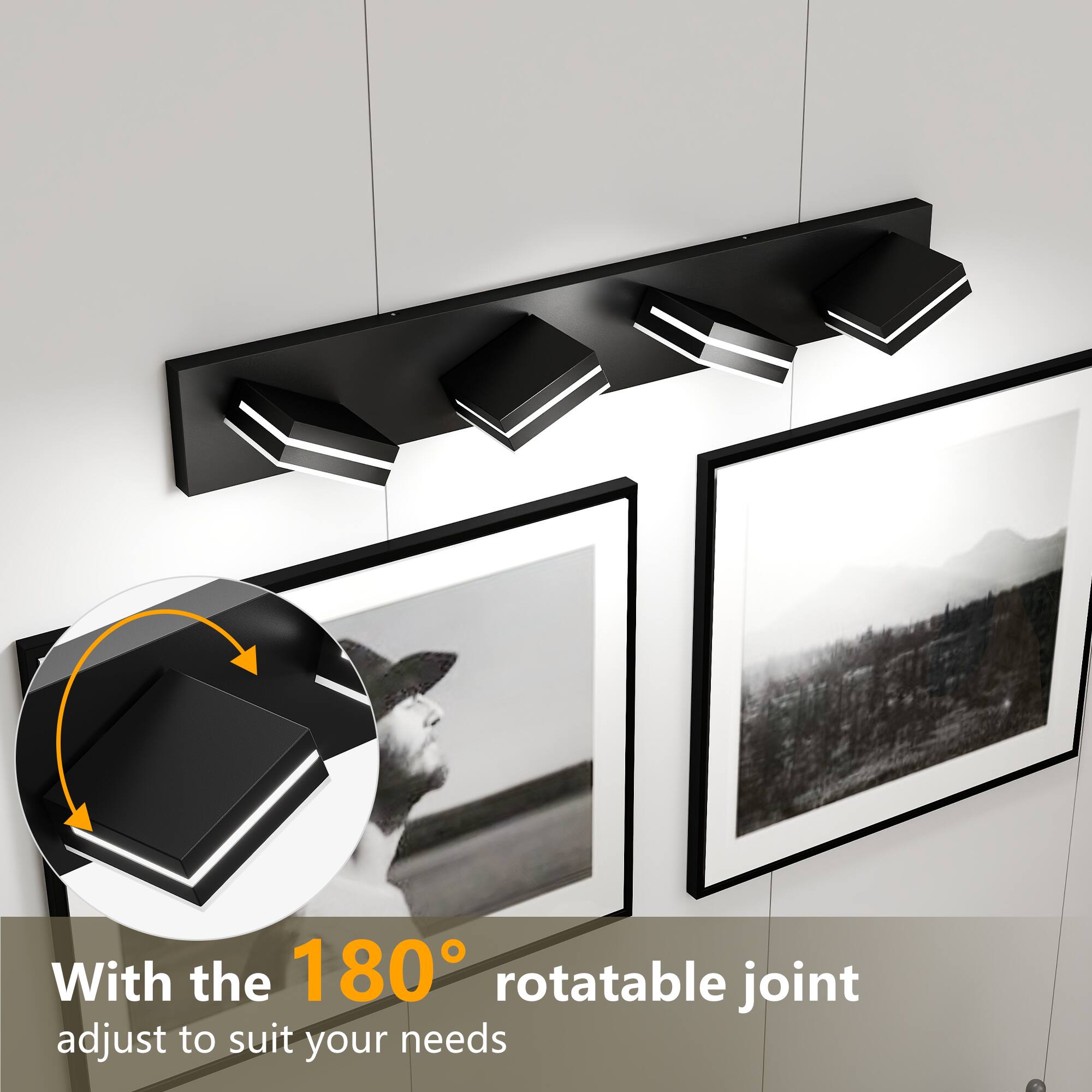 With the 180° rotatable joint adjust to suit your needs
