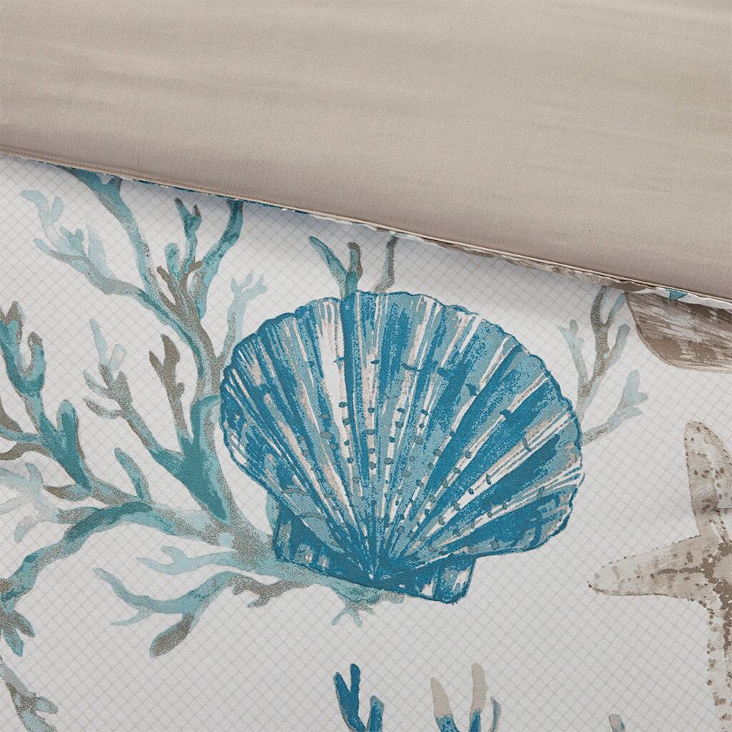 Alt View 5. Gracie Mills - Gracie Mills Koreen 7-Piece Coastal Dreams Cotton Sateen Comforter Set - Aqua.