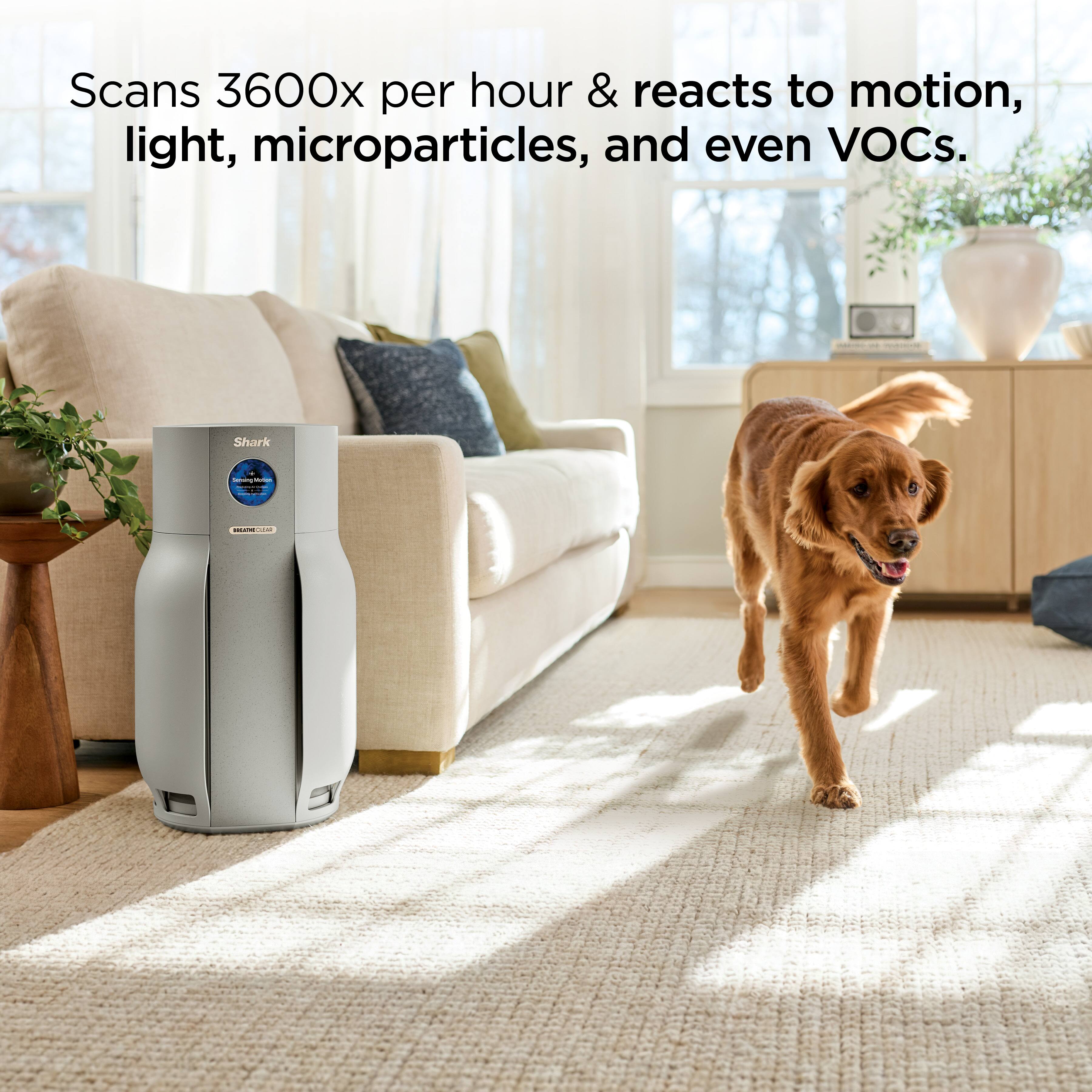 Scans 3600x per hour & reacts to motion, light, microparticles, and even VOCs.