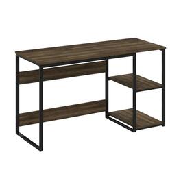 BisonOffice - Wood Study Desk In Finish With Spacious Work Surface - Columbia Walnut