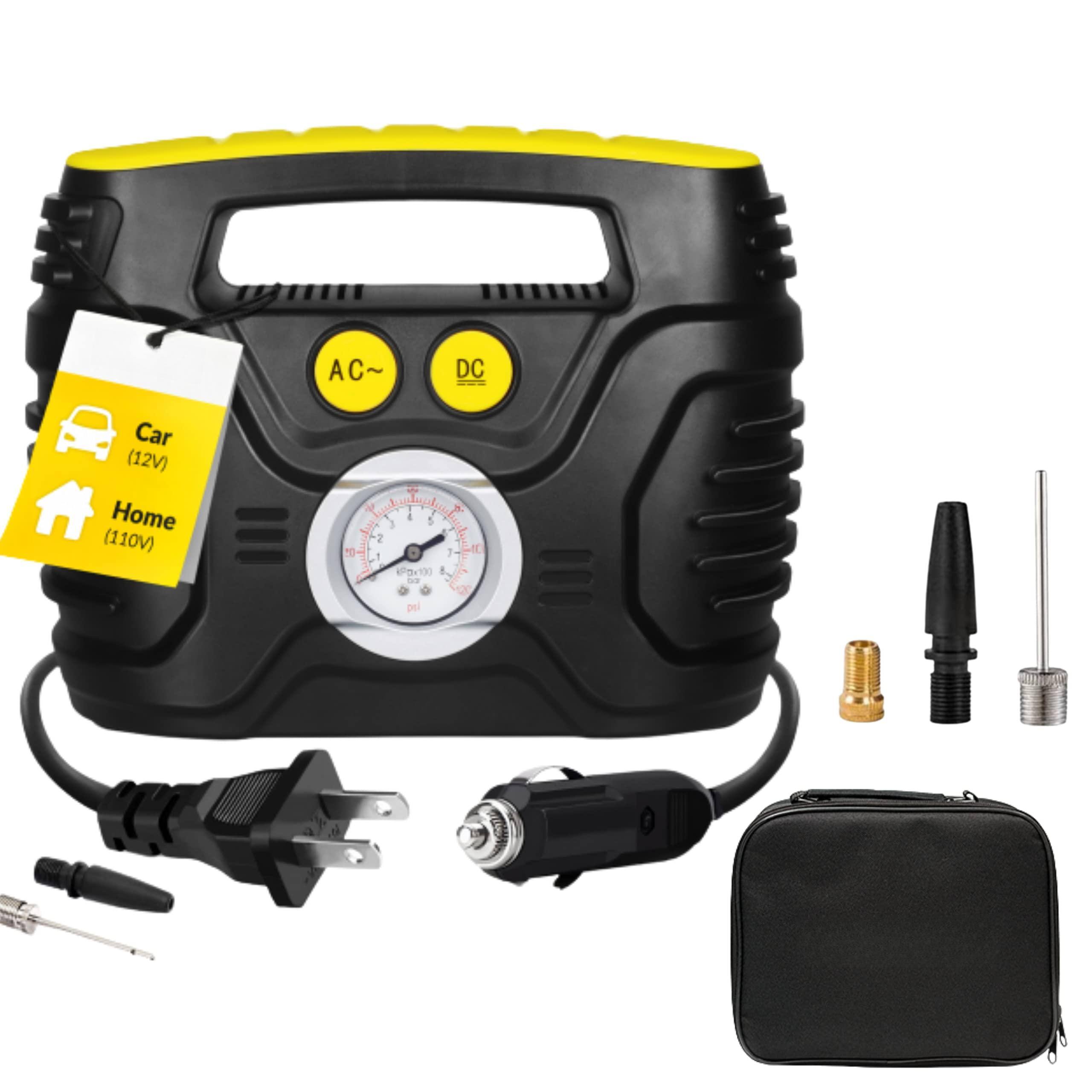 JETRANSPORT - Portable Air Compressor Pump For Car 12v Dc And Home 110v Ac Swift Performance Tire Inflator 100 Psi - Bicy - Default