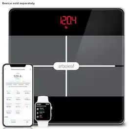 Arboleaf - Smart Scale for Body Weight, FSA HSA Eligible, 14 Body Composition Metrics, Bluetooth Sync - Black